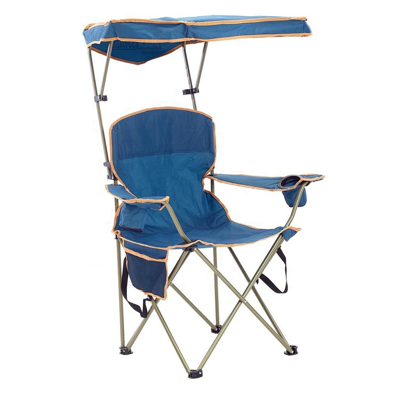 Folding camping chair with canopy