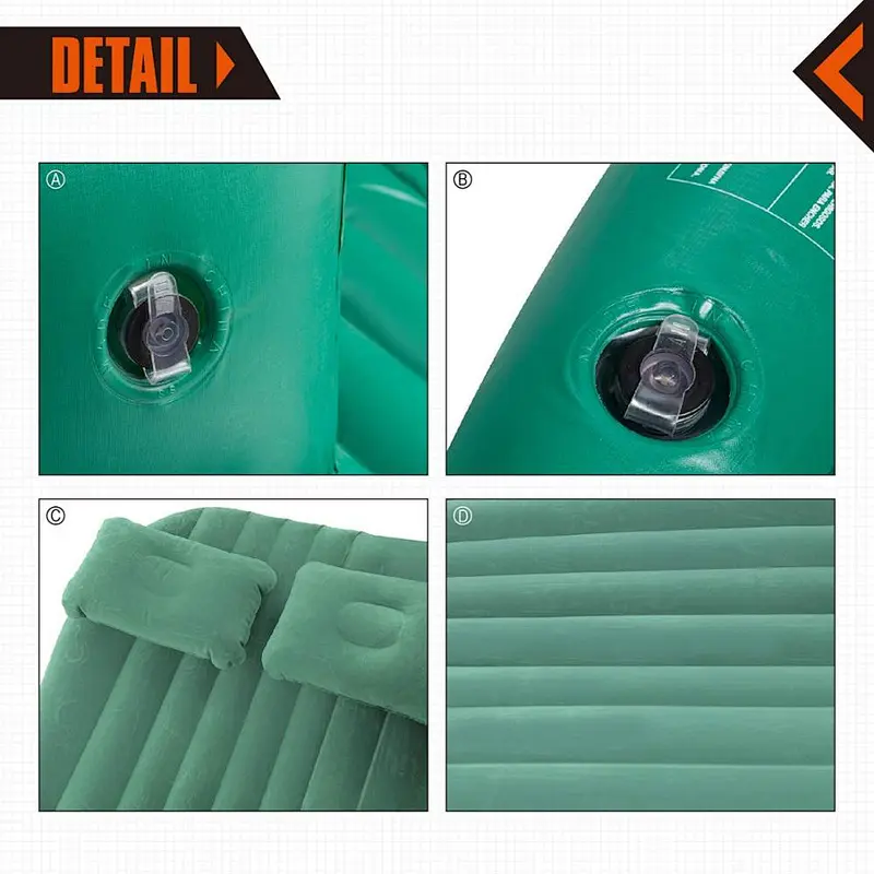 Backseat Inflatable Car SUV Air Mattress with 2 Pillows, Universal Blow Up Car Air Travel Bed, Flocking Surface, Waterproof