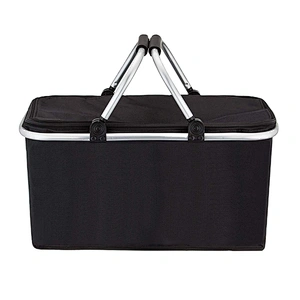 Wholesale supermarket travel fabric foldable picnic cooler shopping picnic basket