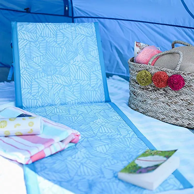 Folding sandproof beach lounge chair cushion sand free beach mat with bag
