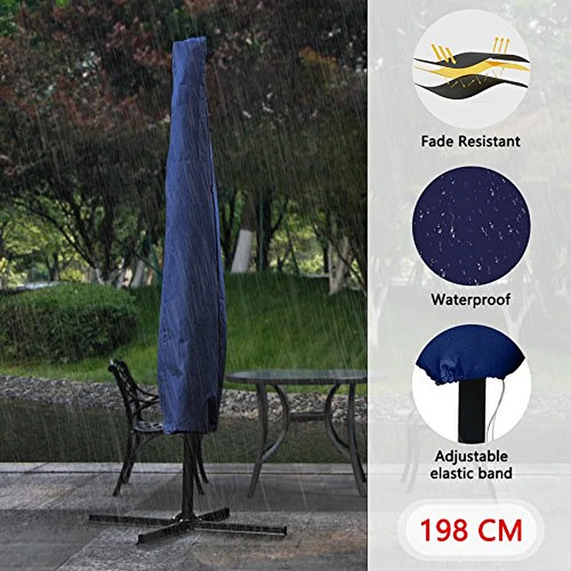 OUTDOOR 3M Cantilever Parasol with Crank Handle & Tilt Function Garden Parasol Hanging Umbrella