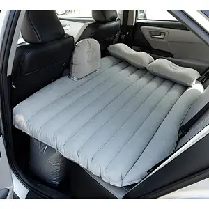 Backseat Inflatable Car SUV Air Mattress with 2 Pillows, Universal Blow Up Car Air Travel Bed, Flocking Surface, Waterproof