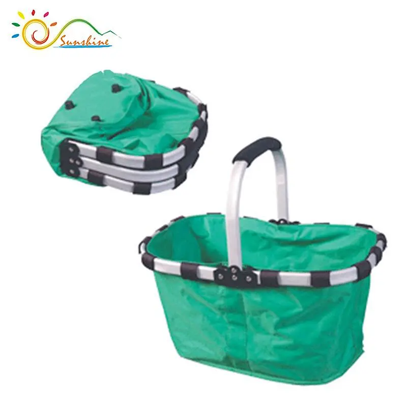 Aluminum handle cooler folding shopping basket  picnic basket