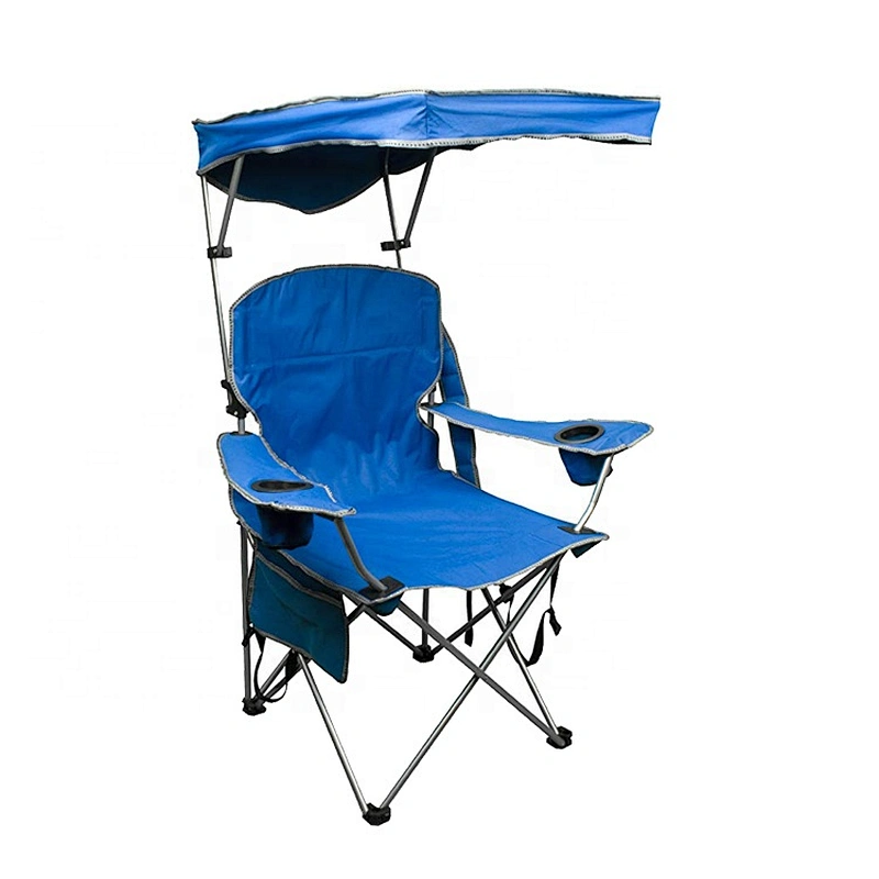 Folding camping chair with canopy
