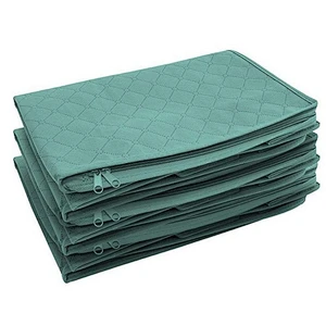 Non-woven Clothes Storage Bag Organizer with Reinforced Handle Thick Fabric Blankets Bedding Foldable with Sturdy Zipper