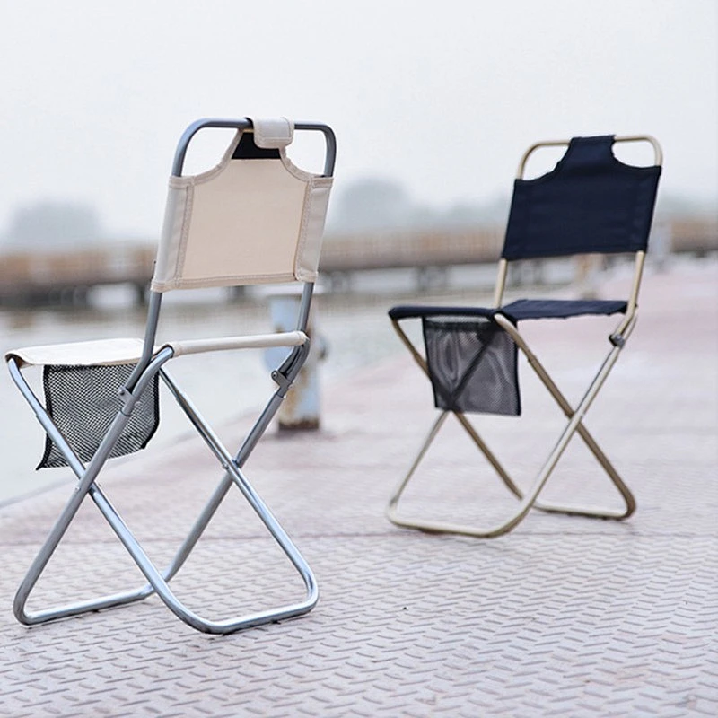 Outdoor Foldable Oxford Cloth Camp Picnic white folding chairs with Backrest