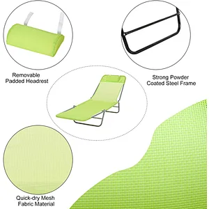 Outdoor Furniture Sun Camping Folding Bed Hiking  Sleeping Cot Camp Beach Lounge Bed