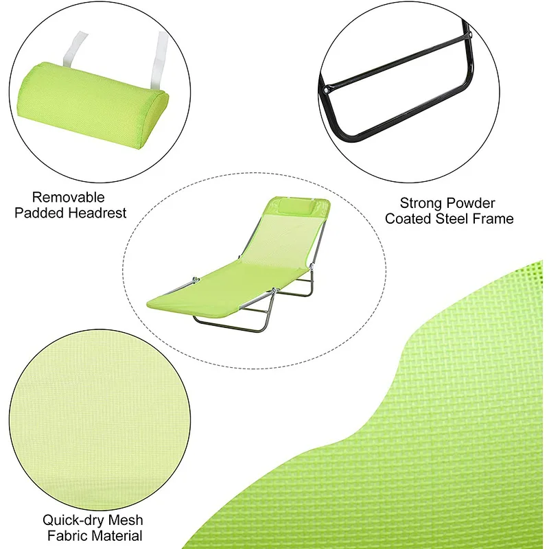 Outdoor Furniture Sun Camping Folding Bed Hiking  Sleeping Cot Camp Beach Lounge Bed