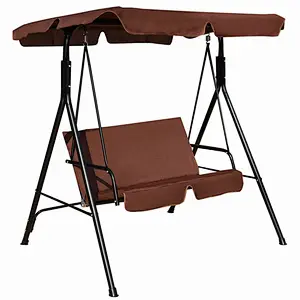 Garden 2 seat people Swing Chair with Sunshade Indoor Steel Patio Hanging Swing Chair
