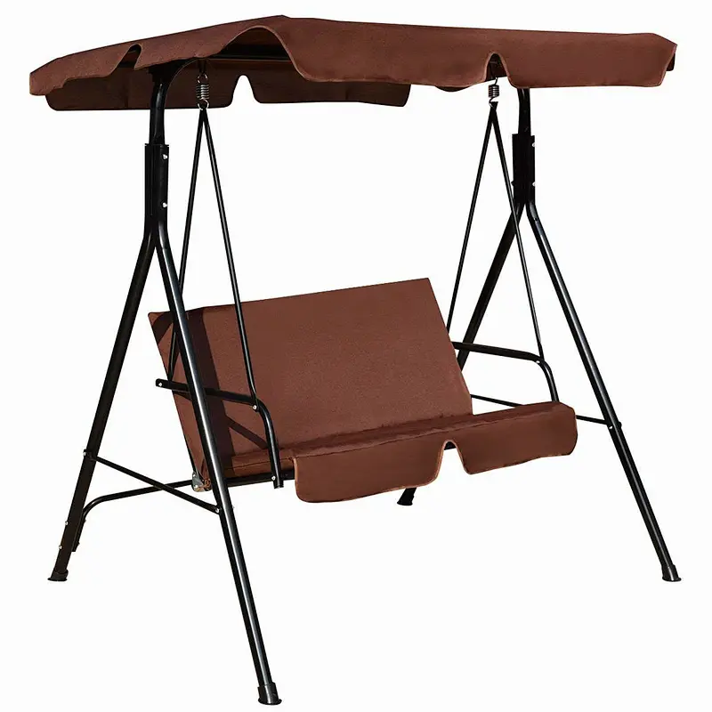 Garden 2 seat people Swing Chair with Sunshade Indoor Steel Patio Hanging Swing Chair