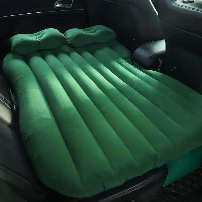 Backseat Inflatable Car SUV Air Mattress with 2 Pillows, Universal Blow Up Car Air Travel Bed, Flocking Surface, Waterproof