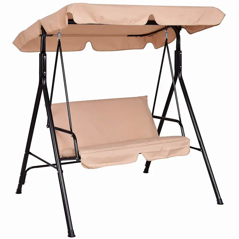 Garden 2 seat people Swing Chair with Sunshade Indoor Steel Patio Hanging Swing Chair