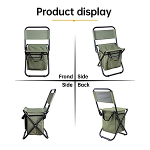 Folding Steel Frame stool backpack camping fishing chair