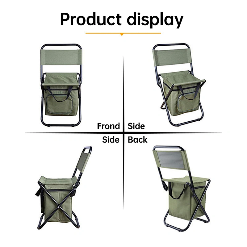 Folding Steel Frame stool backpack camping fishing chair