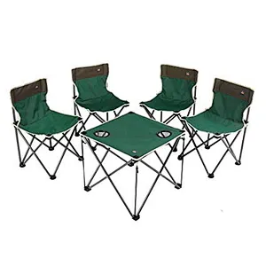 Portable camping outdoor folding foldable chair and table set