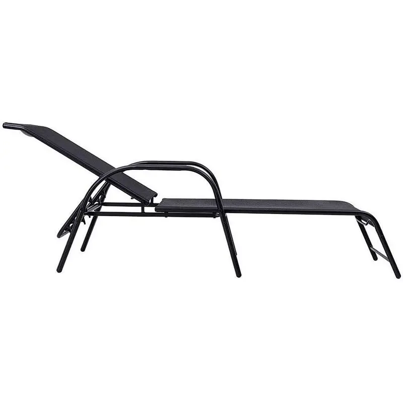 Armrest Pool Chaise Lounge Chair Patio Furniture with 5 Position Adjustable poolside Back 250lbs Capacity