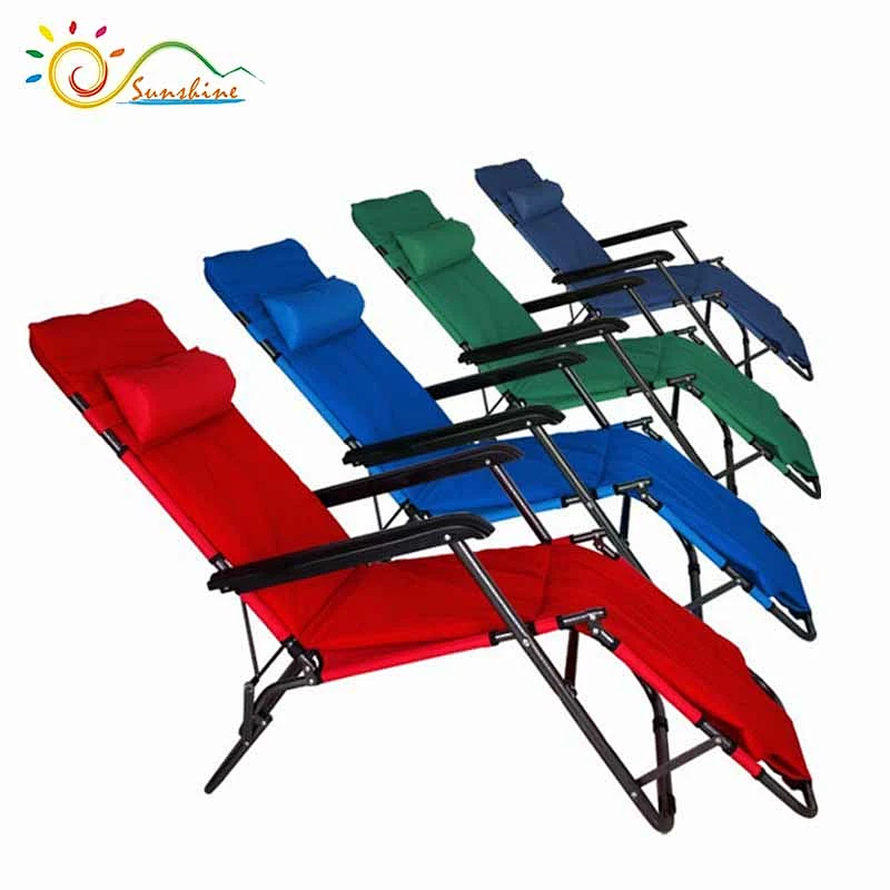Collapsible steel tube outdoor folding recliner chair