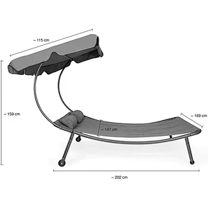 Factory direct selling outdoor furniture garden double sunbed tanning swimming pool sun lounger bed with canopy