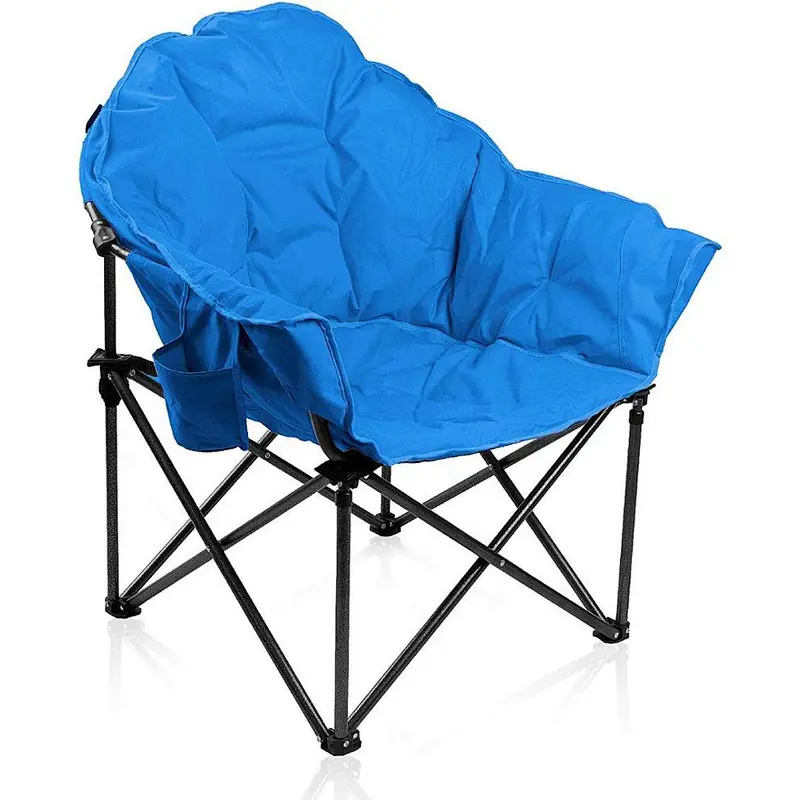 Reclining Folding Oversized Cup Holder Camping Hiking Moon Saucer Chair