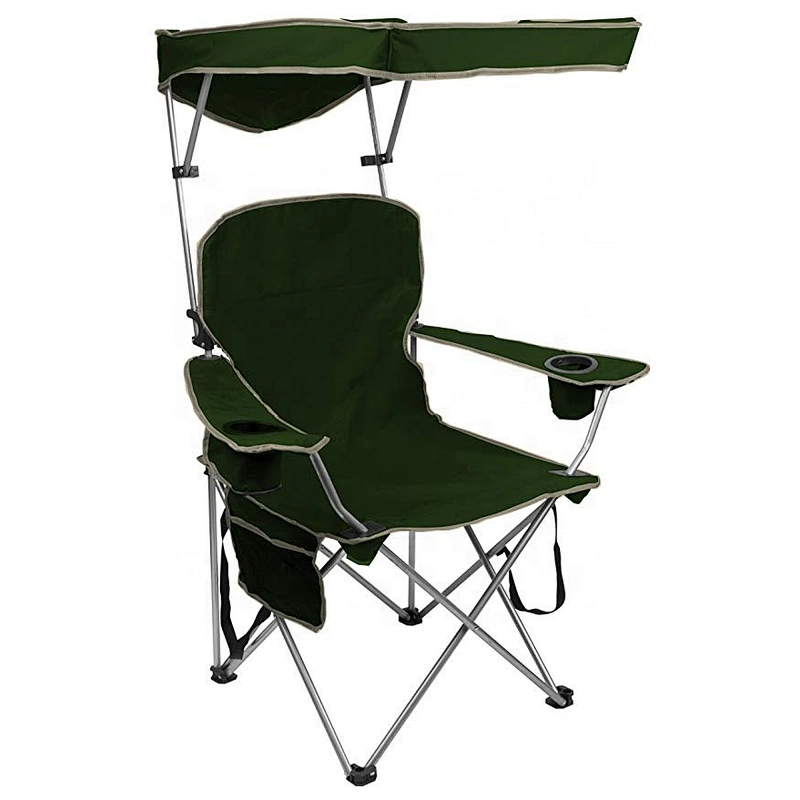 Folding camping chair with canopy