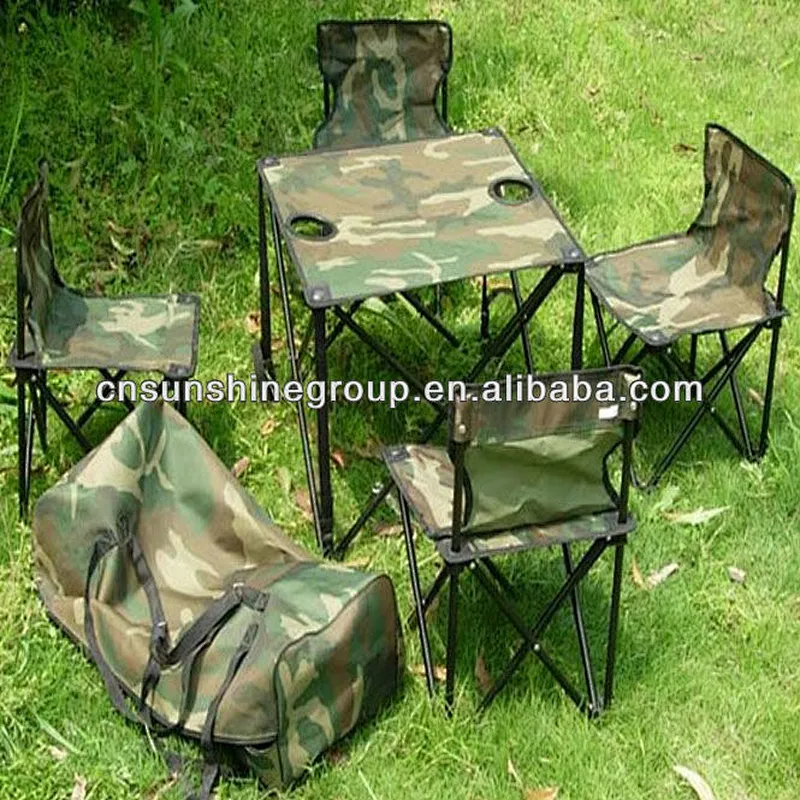 Foldable folding camping chair and table in carry bag for outdoor