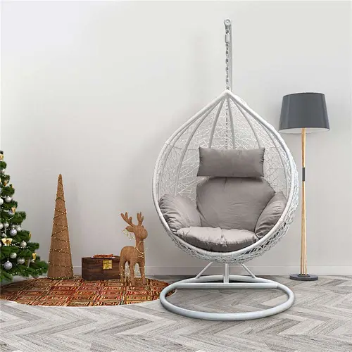 Supergroup Outdoor Double Seat Garden Furniture Rattan Patio Swings Hanging Egg Chair with Stand