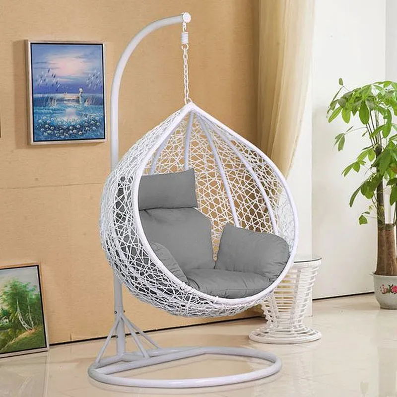 Hanging chair with round frame rattan hanging egg garden rattan swing chair
