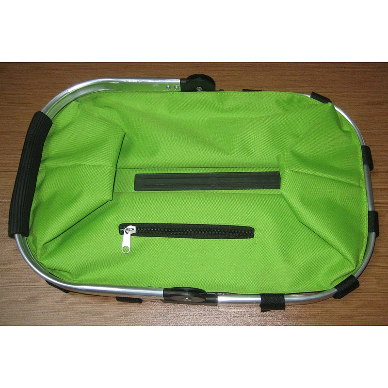 Aluminium frame supermarket collapsible retail picnic shopping basket bag