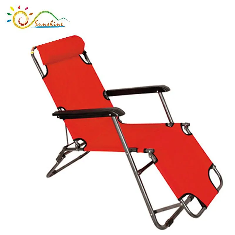 Collapsible steel tube outdoor folding recliner chair
