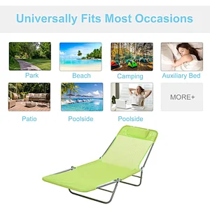 Outdoor Furniture Sun Camping Folding Bed Hiking  Sleeping Cot Camp Beach Lounge Bed