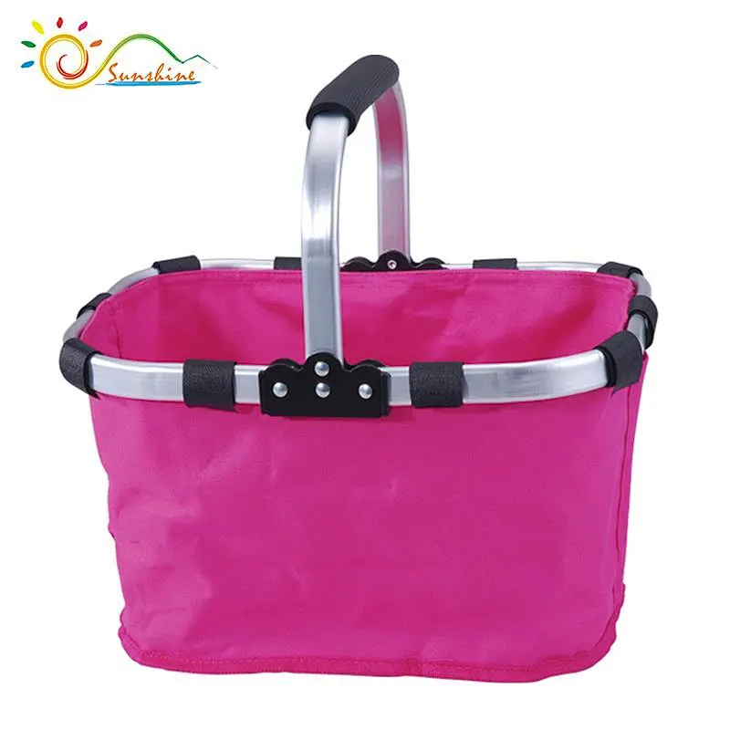 Aluminum handle cooler folding shopping basket  picnic basket