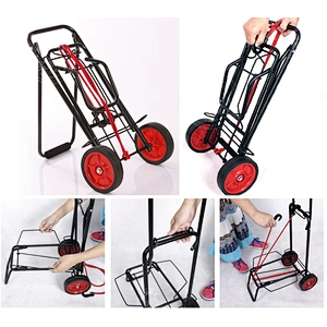 Foldable Compact Multi Purpose Luggage Trolley Cart Flip out Support with Steel