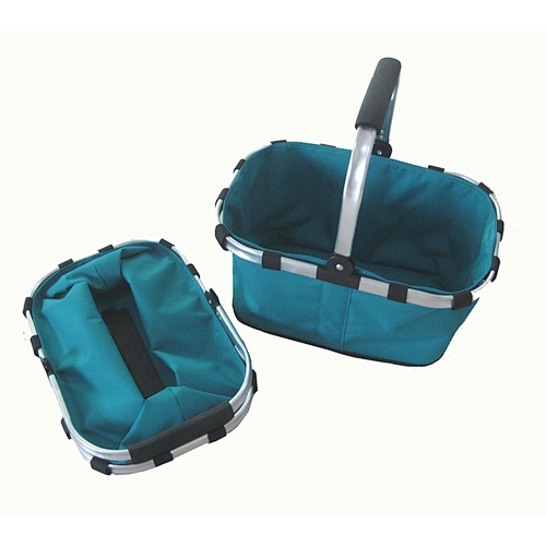 Aluminum handle cooler folding shopping basket  picnic basket