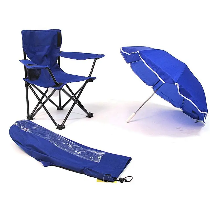2019hot-sale high quality convenient to carry Outdoor steel beach  folding chair with umbrella