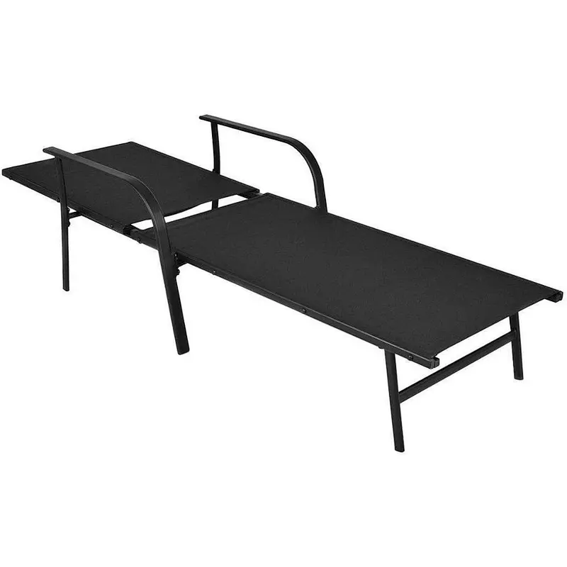 Armrest Pool Chaise Lounge Chair Patio Furniture with 5 Position Adjustable poolside Back 250lbs Capacity