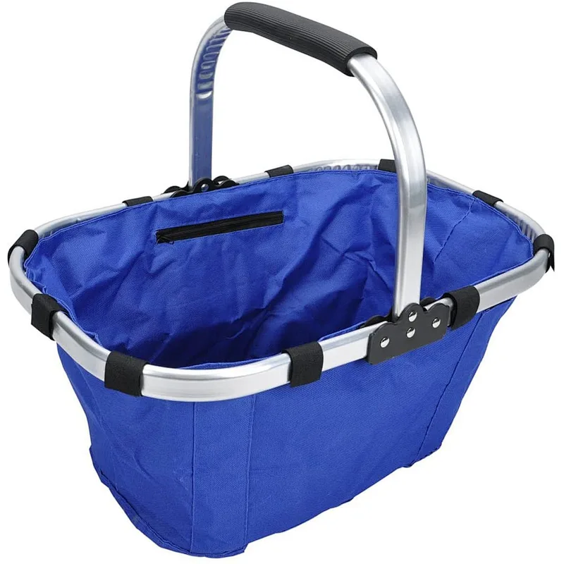 Aluminium frame supermarket collapsible retail picnic shopping basket bag
