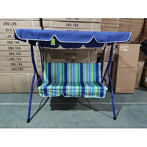 Garden 3 Seaters Outdoor Hanging Chair  Metal Adult  Lounger Swing Chair With Canopy