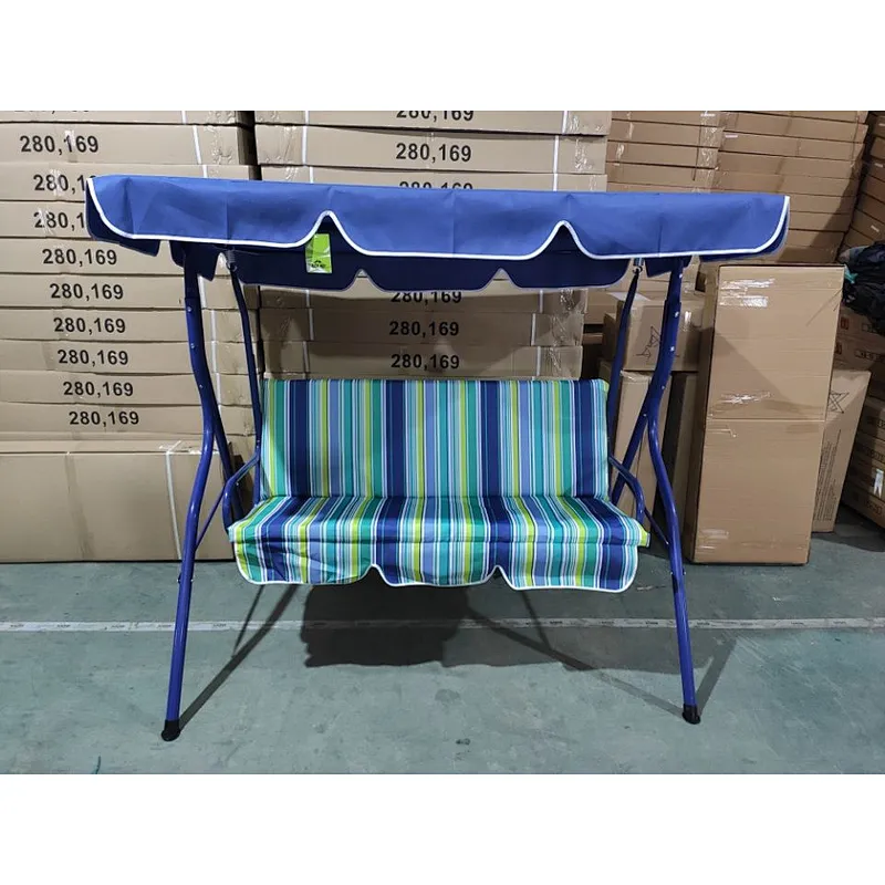 Garden 3 Seaters Outdoor Hanging Chair  Metal Adult  Lounger Swing Chair With Canopy