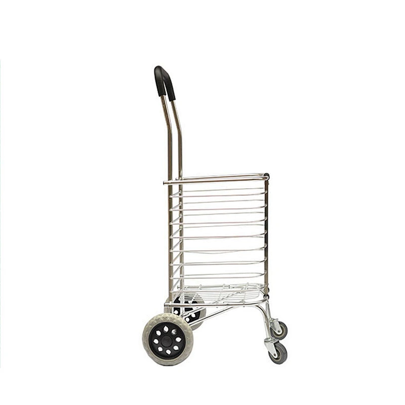 Aluminum warehouse trolley,Folding supermarket shopping basket with wheels