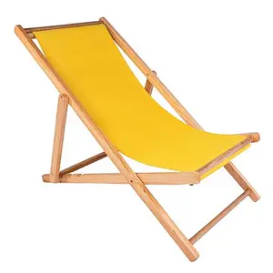 Lounge Vintage Folding Deck Chair Sun Outdoor Beach Garden Furniture Wooden Deck Chair for Sale