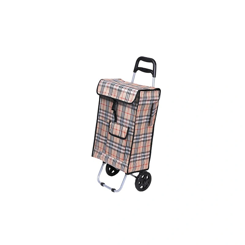 Cheap price folding shopping cart hand trolley supermarket shopping trolley bag with wheels