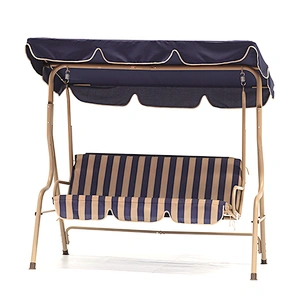 Outdoor  Metal 3 Seater Patio Folding Canopy Garden Swing chair
