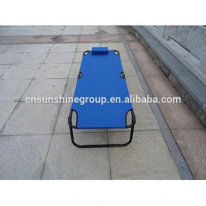 Modern design metal Portable folding bed with pillow