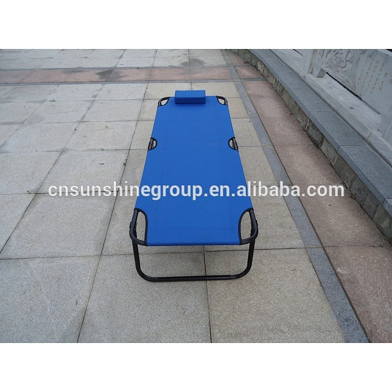 Modern design metal Portable folding bed with pillow