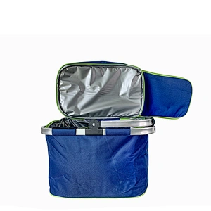 New Design Portable Folding Aluminium Handle Shopping Basket Collapsible Picnic Foldable Basket