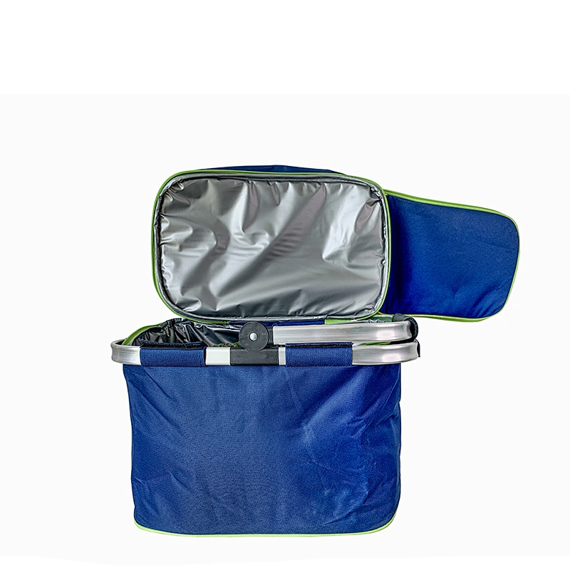 New Design Portable Folding Aluminium Handle Shopping Basket Collapsible Picnic Foldable Basket