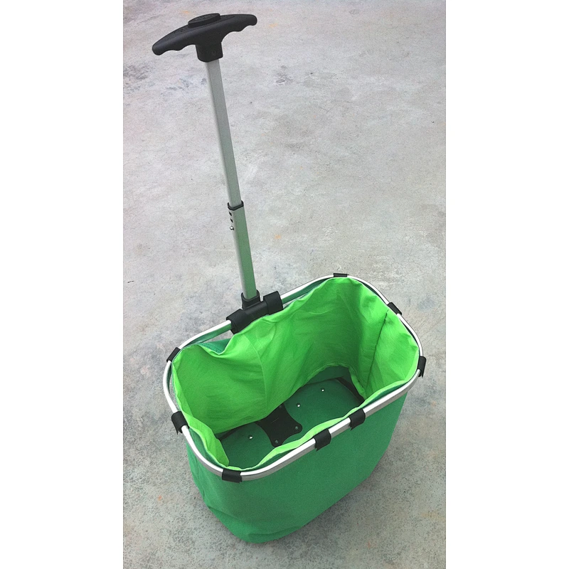 Collapsible Rolling Shopping Trolley Basket Bag  With Telescoping Handle and Wheels