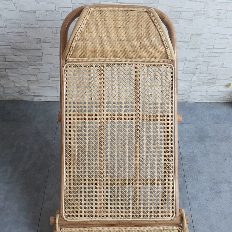 Supergroup Outdoor natural handwoven recliner folding sunday rattan deck chair