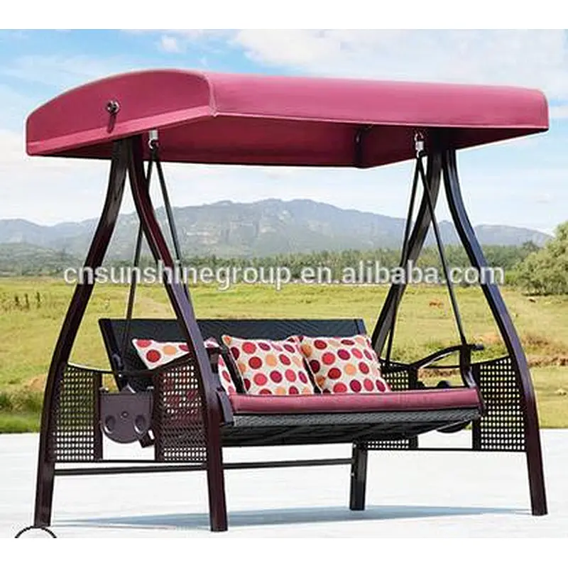 Hot selling outdoor swing chair with wicker weaving ceiling swing chair