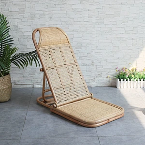 Supergroup Outdoor natural handwoven recliner folding sunday rattan deck chair